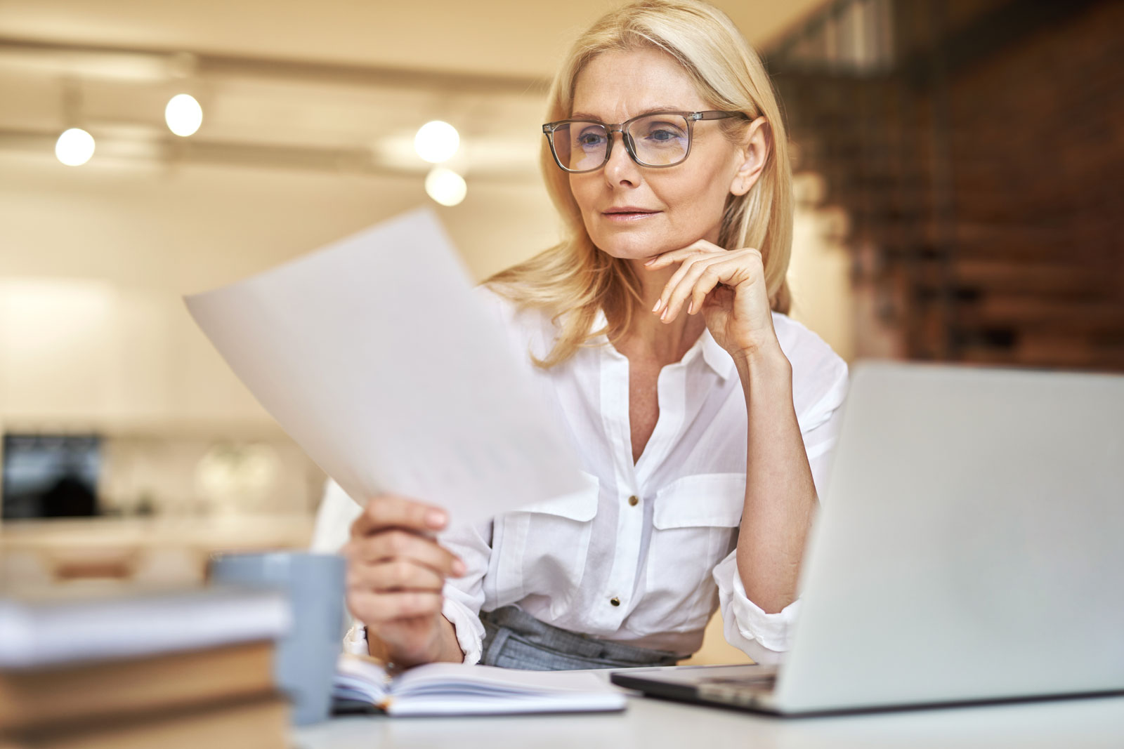 Woman thinking about changing job careers