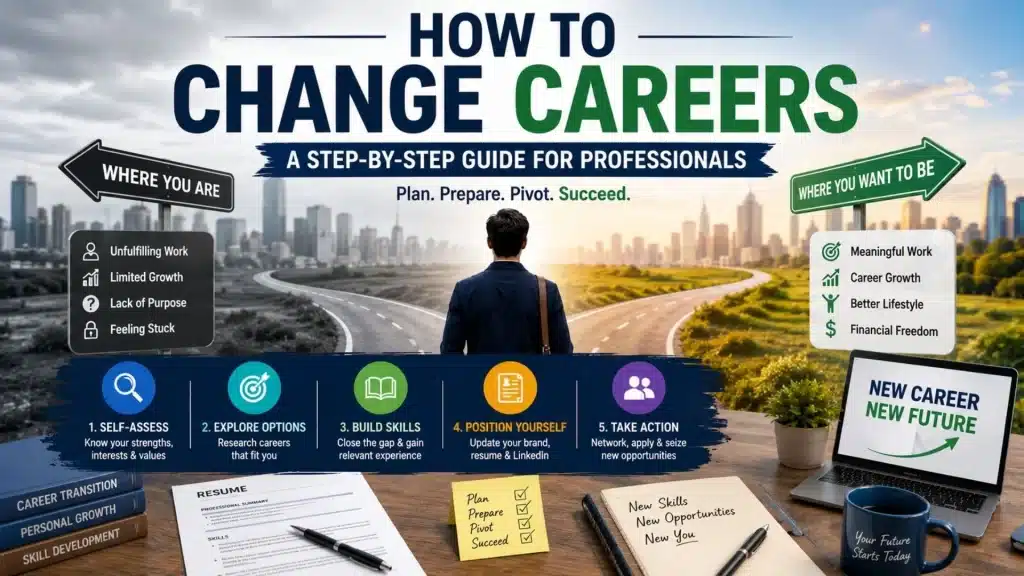 How to change careers step-by-step guide for professionals